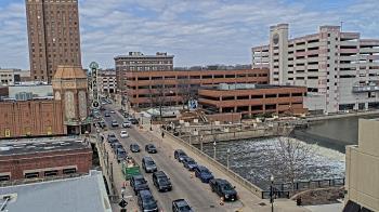 Weather camera view of City of Aurora IL.