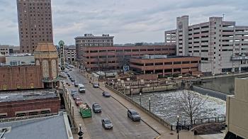 Weather camera view of City of Aurora IL.