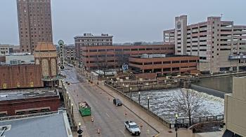 Weather camera view of City of Aurora IL.