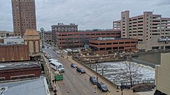 Weather camera view of City of Aurora IL.