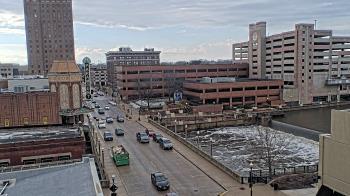 Weather camera view of City of Aurora IL.