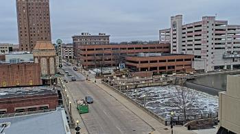 Weather camera view of City of Aurora IL.