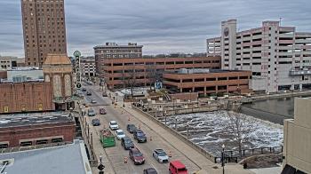 Weather camera view of City of Aurora IL.