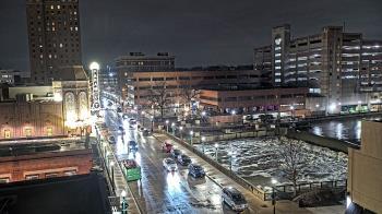 Weather camera view of City of Aurora IL.
