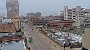 Weather camera view of City of Aurora IL.
