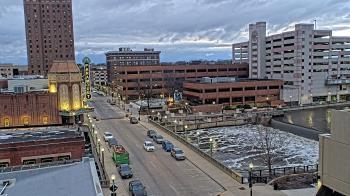 Weather camera view of City of Aurora IL.