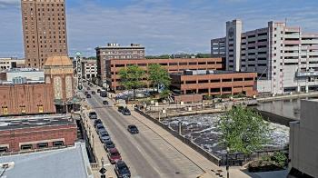 Weather camera view of City of Aurora IL.