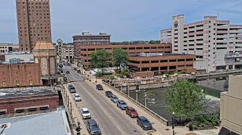 Weather camera view of City of Aurora IL.