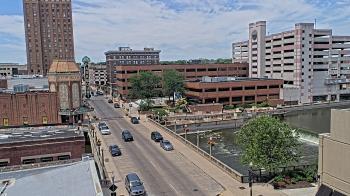Weather camera view of City of Aurora IL.