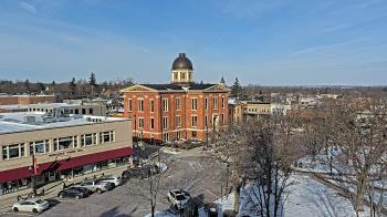 Weather camera view of City of Woodstock.