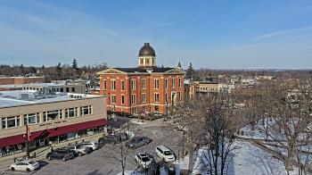 Weather camera view of City of Woodstock.