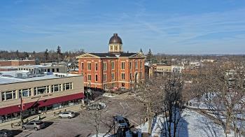 Weather camera view of City of Woodstock.