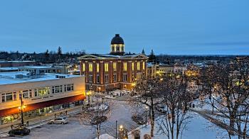 Weather camera view of City of Woodstock.