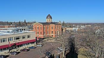 Weather camera view of City of Woodstock.