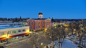 Weather camera view of City of Woodstock.