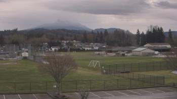 Weather camera view of Granite Falls High School.