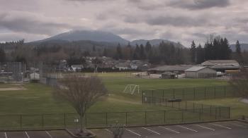 Weather camera view of Granite Falls High School.