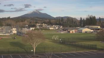 Weather camera view of Granite Falls High School.