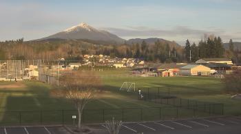 Weather camera view of Granite Falls High School.
