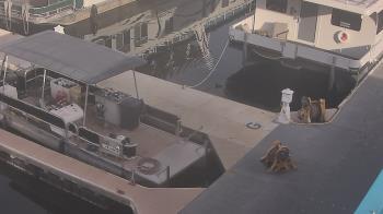 Weather camera view of Lake Powell Resorts and Marinas - Wahweap Marina.