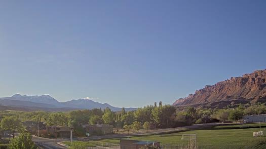 Weather camera view of Grand County HS.