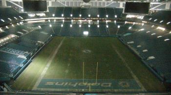 Weather camera view of Hard Rock Stadium (east lot).