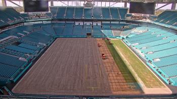 Weather camera view of Hard Rock Stadium (east lot).