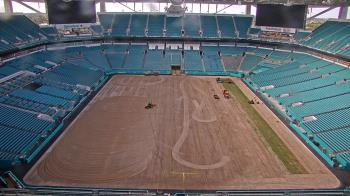 Weather camera view of Hard Rock Stadium (east lot).