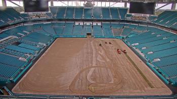Weather camera view of Hard Rock Stadium (east lot).