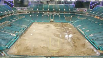 Weather camera view of Hard Rock Stadium (east lot).