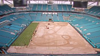 Weather camera view of Hard Rock Stadium (east lot).