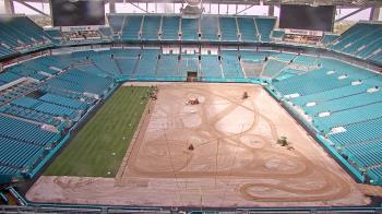 Weather camera view of Hard Rock Stadium (east lot).