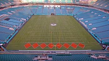 Weather camera view of Hard Rock Stadium (east lot).