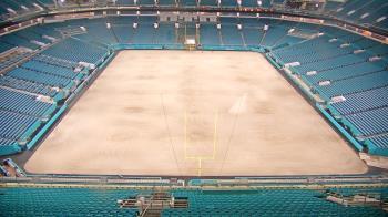 Weather camera view of Hard Rock Stadium (east lot).