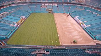Weather camera view of Hard Rock Stadium (east lot).