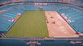 Weather camera view of Hard Rock Stadium (east lot).