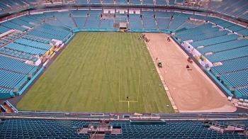 Weather camera view of Hard Rock Stadium (east lot).