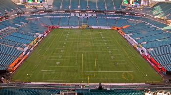 Weather camera view of Hard Rock Stadium (east lot).