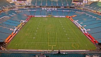 Weather camera view of Hard Rock Stadium (east lot).