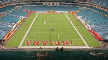 Weather camera view of Hard Rock Stadium (east lot).
