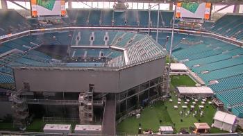 Weather camera view of Hard Rock Stadium (east lot).