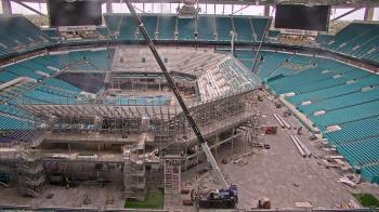 Weather camera view of Hard Rock Stadium (east lot).