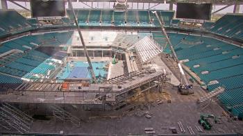 Weather camera view of Hard Rock Stadium (east lot).