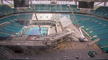 Weather camera view of Hard Rock Stadium (east lot).