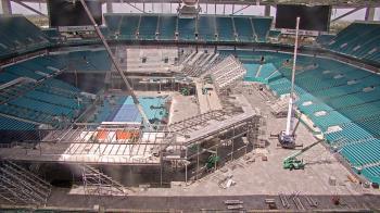 Weather camera view of Hard Rock Stadium (east lot).
