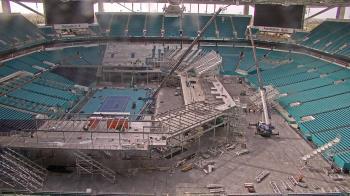 Weather camera view of Hard Rock Stadium (east lot).