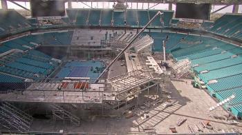 Weather camera view of Hard Rock Stadium (east lot).