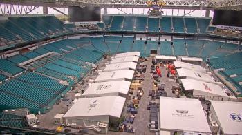 Weather camera view of Hard Rock Stadium (east lot).