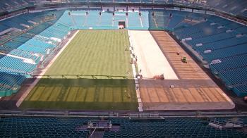 Weather camera view of Hard Rock Stadium (east lot).