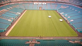 Weather camera view of Hard Rock Stadium (east lot).